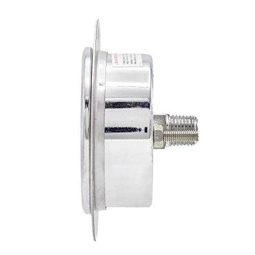 PIC Gauge 104D-254H 2.5" Dial, 0/300 psi Range, 1/4" Male NPT Connection Size, Front Flanged Panel Mount Dry Pressure Gauge with a Chrome Plated Steel Case, Brass Internals, Chrome Bezel and Plastic Lens