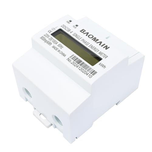 Baomain Single Phase DIN Rail 220V kWh Meter, AC Electricity Monitor