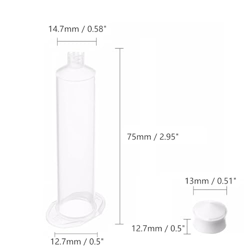 Auniwaig Air Distribution Tube, Adhesive Syringes Tube Sleeve, Glue Liquid Cartridge Dispensing Syringe Barrel, 5cc Plastic Syringe Dispensing, with Piston, Transparent, 5 Pcs 5cc;5pcs