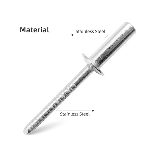 60Pcs Closed End Pop Rivets Kit, 3/16" x3/8,1/2",5/8" 3 Sizes (20 Each) - Stainless Steel Dome Head, Sealed Blind Rivets (4.8x10,12,16mm) 3/16"x3/8,1/2",5/8"
