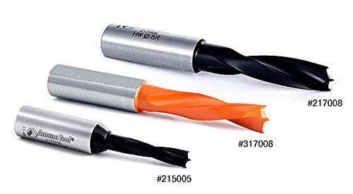 Amana Tool - 217005 Brad Pt. Solid Carbide Dowel Drill Boring Bit R/H 5mm Dia x 70mm Lon