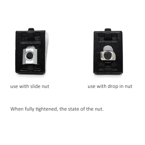 200Pcs 2020 Aluminum Extrusion M5 T Slot Nuts and Bolts Screws 20 Series Extruded Hardware Drop in T Nut Slide Nut M5x8 10mm for 20/20 80 20 2040 T V Slot Black Aluminum Profile Accessories 20 Series Type C
