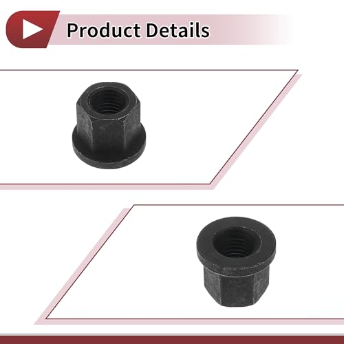 5 Pcs M20 Car Flange Nuts Carbon Steel Flat Hex Thickened Lock Flange Nuts Non-Slip Lock Flange Black for Car Motorcycle