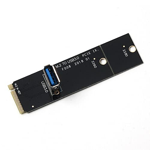 Acxico 2pcs NGFF M.2 to USB 3.0 Transfer PCI-E Riser Card Adapter for Mining Machine Black