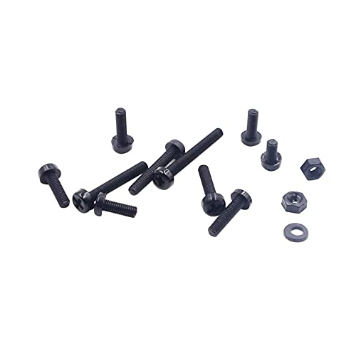 Metric M3 Black Nylon Phillips Pan-Head Screws, Nuts & Washers Kit Black-M3