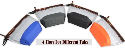 WELKINLAND 10-Inch Clear Tool Pouch Organizer, 4-Pack Zippered Tool Pouch