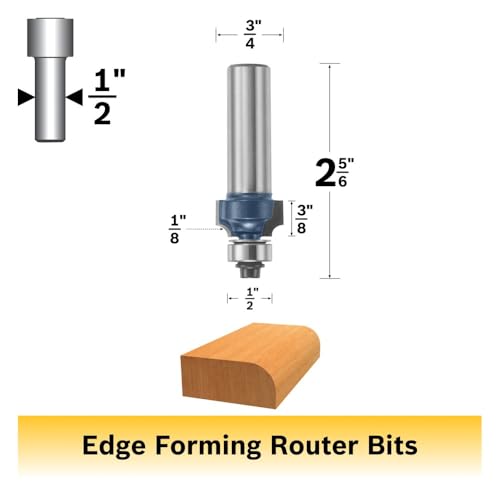 Bosch 85588M 1/8 in. x 3/8 in. Carbide Tipped Roundover Bit