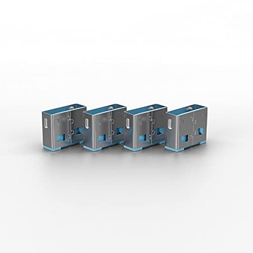 Lindy USB Port Blocker - Pack of 4, Blue (40452)