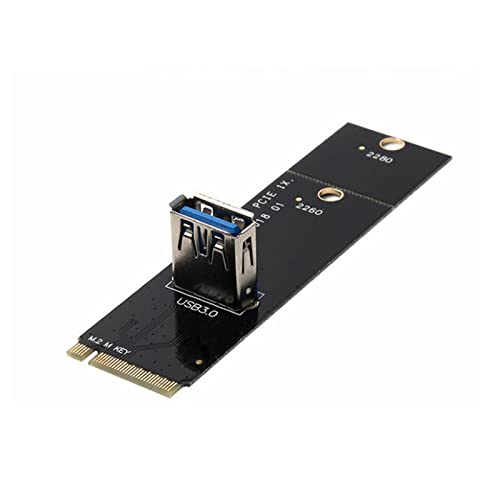 Acxico 2pcs NGFF M.2 to USB 3.0 Transfer PCI-E Riser Card Adapter for Mining Machine Black