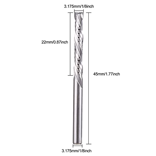 1/8 Inch Shank with 1/8 Inch Cuting Dia Carbide End Mills Up & Down Cut Compression Bit 2 Flutes Milling Cutter for Engraving Milling 3D sculpturing Roughing Composite Multilayer Pack of 10 1/8" Shank-1/8" Dia-7/8" CEL