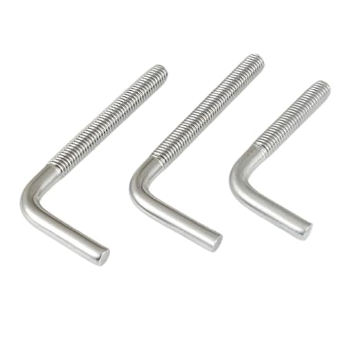 20 Pack M6x40mm L Shaped Foundation Bolt with Washers and Nuts 304 Stainless Steel L Shaped Bolts Threaded Right Angle Square Bend Hooks Anchor Bolts M6x40