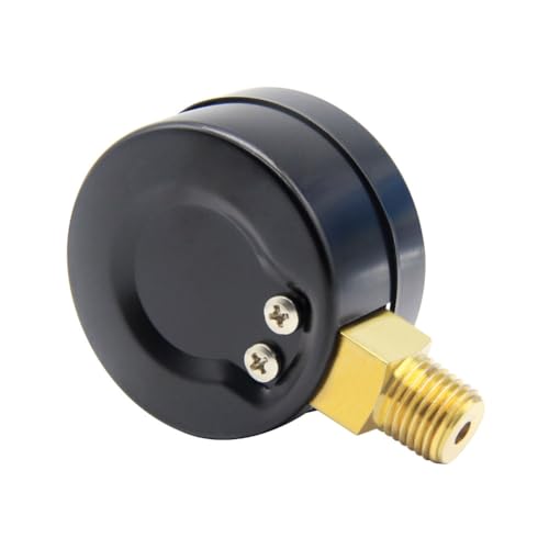 Uenede 0-200PSI Pressure Gauge 1/4" NPT Brass Bottom Mount with Bushing 200PSI(1/4"NPT) Pressure Gauge + Bushing