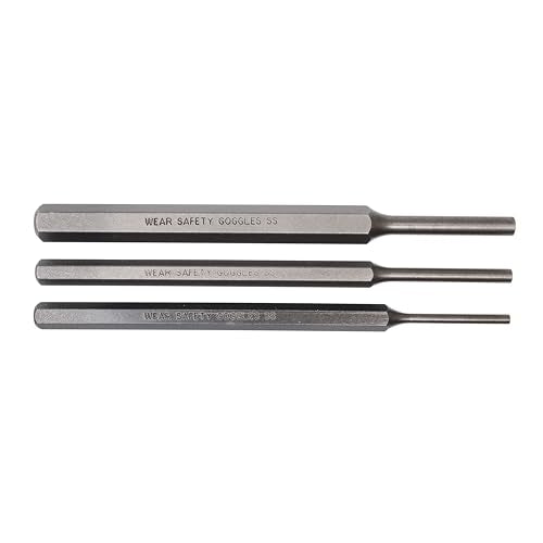 Mayhew Select 89052 Large Pin Punch Set, 3-Piece , Black Long