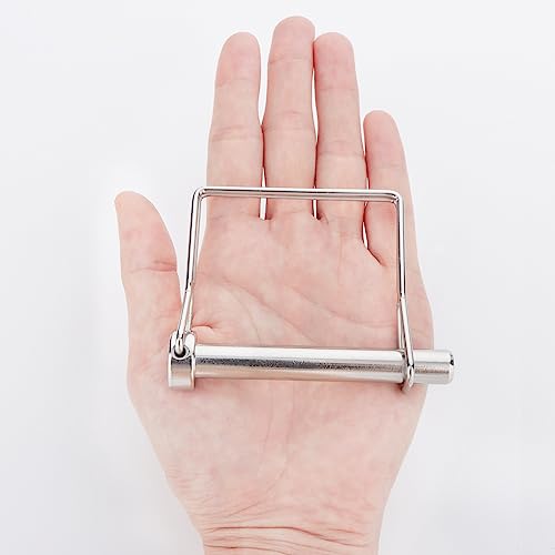 4 Pcs Full 316 SS Square Pto Pin, Safety Coupler Pin 3/8" x 2-3/4"(9.5mm x 70mm), Full Marine Grade 316 Stainless Steel Heavy Duty Shaft Locking Pin