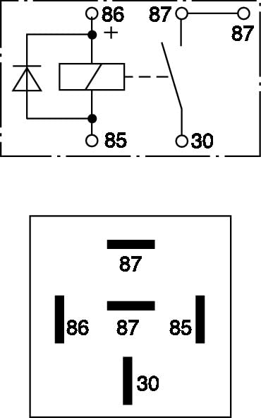 BOSCH 0332019155 Normal Open Mini Relay - 5 Pins, 12 V, 30 A - Single