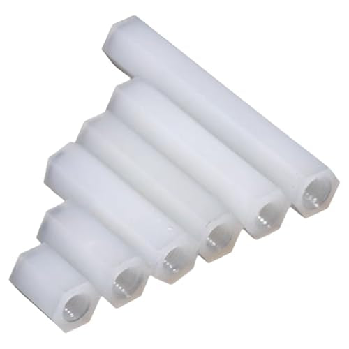 Nylon PA66 Plastic White Color Metric Female Hex Standoffs Spacer,Motherboard Threaded Pillar Plain Finish, Fits Circuit Board Screws Bolts M4X24/30pcs