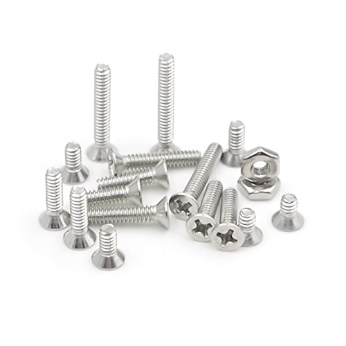 240PCS #6-32 UNC 304 SS Phillips Flat Head Machine Screws Nuts Kit #6-32UNC
