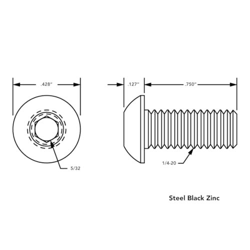 8020, 3479, 10 Series Bolt Assembly, 1/4-20 X 3/4" (.75") Button Head Socket Cap Screw (BHSCS) with Slide-in Standard Steel T-Nut T-Slot Hardware Fasteners Combo 80/20 (25) 25