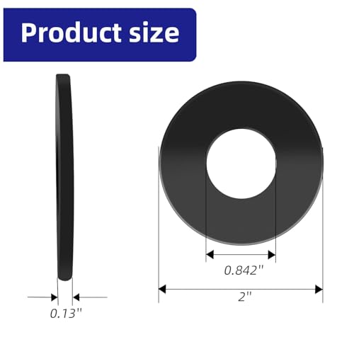 10-Piece 3/4" x 2" 304 Stainless Steel Flat Washers - Black Finish Screws Washers and Repair Washers for Industrial, Automotive and Home Use 3/4" x 2"