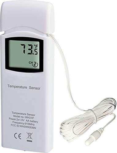 Ambient Weather WH31P Water Proof Thermometer Probe Sensor Probe Thermometer 8 Channel