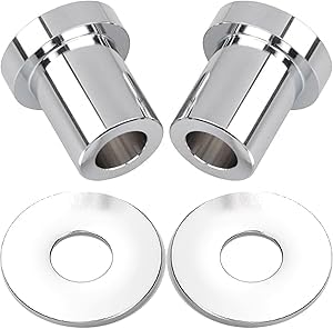 Solid Billet Handlebar Riser Bushings for Harley Touring/Street Glide/Electra Glide/Road Glide/Road King/Tri Glide/Softail/Fat Boy/Fat Bob/Heritage Classic/Low Rider (Solid Billet-Chrome) Chrome