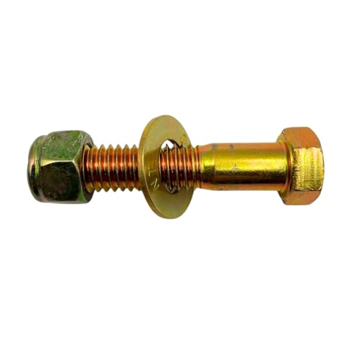 7/16"-14 x 2 Grade 8 Bolts (10-Pack) – Heavy-Duty Hex Bolts Includes Flat Washers & Nylon Lock Nuts – High-Strength SAE J429 Anti-Vibration 2.0" Coarse Thread Bolts 10 Bolts, Washers, Nuts