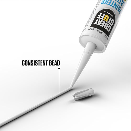Great Stuff Acrylic Latex Paintable Caulking Sealant - White Caulk, Painters Caulk, Painters Latex Siliconized Acrylic Caulk, Paintable Caulk, White Caulking for Baseboards, Water Clean Up, 10.1 oz
