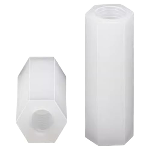 Nylon PA66 M3X13 30pcs Plastic White Color Metric Female Hex Standoffs Spacer,Motherboard Threaded Pillar Plain Finish, Fits Circuit Board Screws Bolts