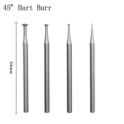 12 Pcs 3/32'' Shank Lapidary Tool 45º Hart Burr (009-023)