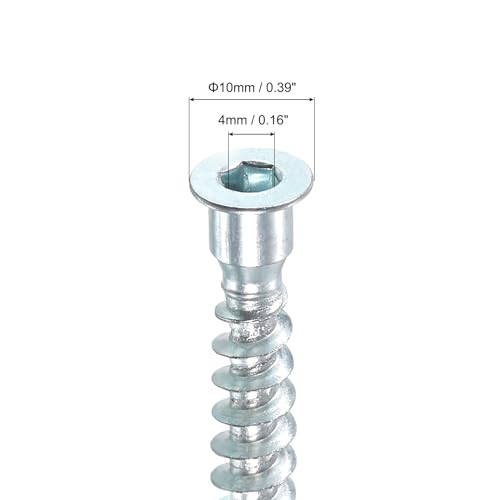 uxcell Furniture Confirmat Screw, 100pcs 7x50mm Hex Socket Wood Screwsw 100