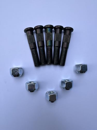 6pcs 1/2"-20 x 2.7 in. L 0.545 in. Knurl Wheel Stud w/Lug Nuts for Dexter | Replacement for Dexter 5200 6000 7000 7-262 Trailer axle hub Lug Bolts