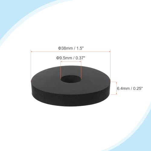PATIKIL 30Pcs Flat Rubber Anti Vibration Washers 1-1/2" OD x 3/8" ID x 1/4"