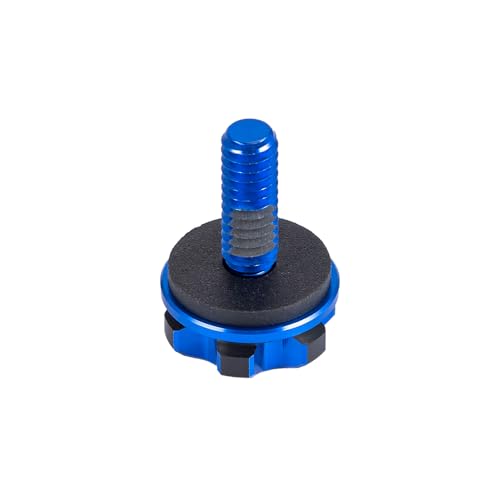 Advanblack Axion CNC Knurled Seat Bolt Kit – 6061 Billet Aluminum Tab Screw Knob Cover Fits Harley Touring Street Glide Road Glide Road King Electra Glide Dyna Softail 1997-2025 (Black and Blue) Black and Blue