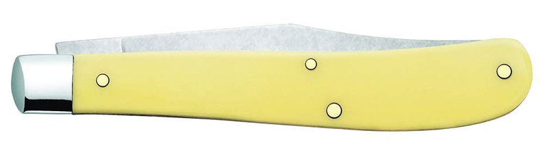 Case WR XX Pocket Knife Yellow Synthetic Slimline Trapper Cv Item #031 - (31048 Cv) - Length Closed: 4 1/8 Inches Yellow CV Chrome Vanadium