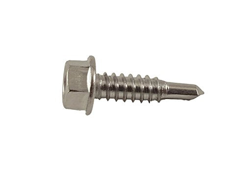Chenango Supply #14 x 1 Stainless Hex Washer Head Tek Screws #14 x 1 inch