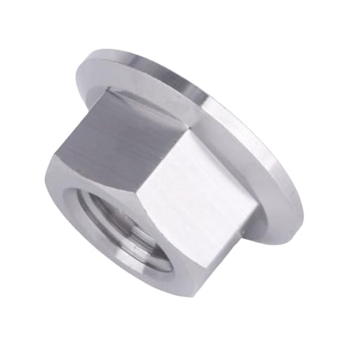 Titanium Hex Flange Nuts, DIN6923, M5 M6 M8 M10 M12, 6 Pieces M10 Pitch 1.5mm