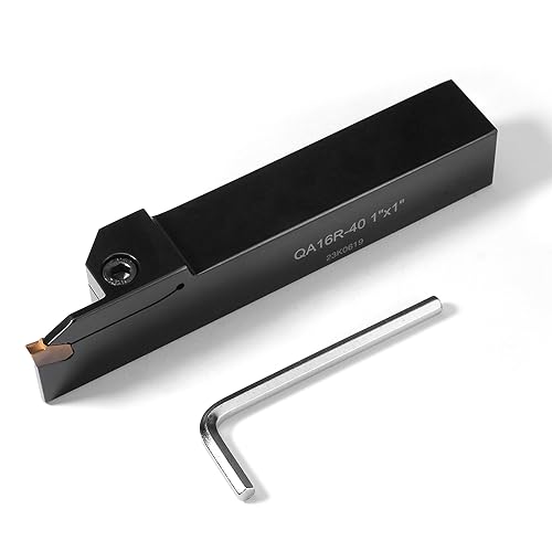 1"x1" Indexable Lathe Grooving Parting Holder QA16R-40 with 1 Piece Carbide Insert GTN-4 Heavy Duty Right-Hand Lathe Cut Off Tool Carbide Inserts(QA16R-40 with 1 Piece Insert)