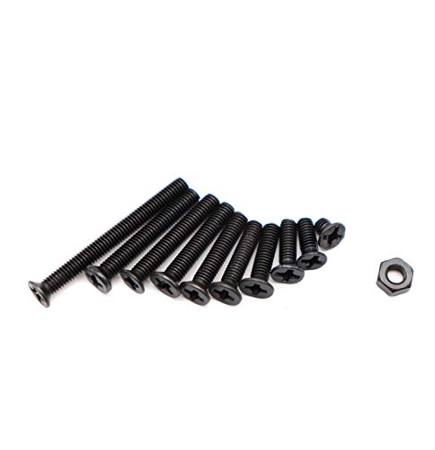770pcs Flat Phillips Head M3 Black Machine Screws Hex Nuts Assortment Kit, M3 x 4mm/ 6mm/ 8mm/ 10mm/ 12mm/ 14mm/ 16mm/ 18mm/ 20mm/ 25mm/ 30mm