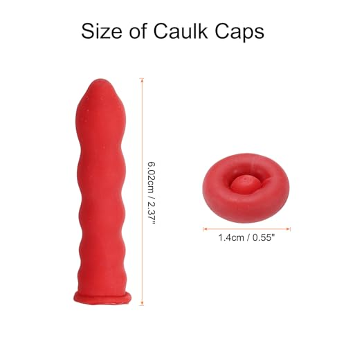 HARFINGTON 50pcs Caulk Caps Universal Fit Caulking Tube Caps Red