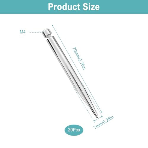 JOJOCY 1/4 x 2.8 inch Sign Standoff Screws 20 Set, M4 Sign Standoffs Wall Standoff Mounting Stainless Steel Acrylic Standoff Screws Silver Advertising Glass Nail Acrylic Plate Stand