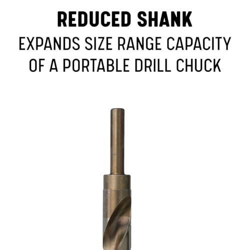 Drill America - D/ACO19/32 19/32" Reduced Shank Cobalt Drill Bit with 1/2" Shank, D/ACO Series 19/32"