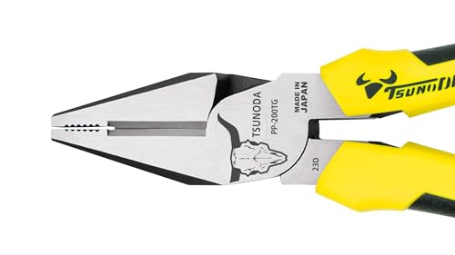 Tsunoda PP-200TG, High-Leverage Linemans Pliers 8-inches (200mm) 8-inches Elastomer Handle