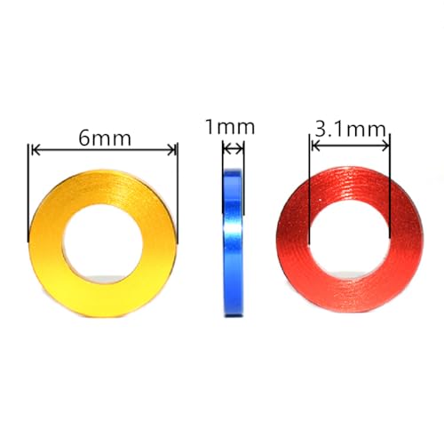 50pcs M3 Flat Washer Aluminum Gasket Anodized Countersunk Washer for RC Model Part Thickness 1mm (Silver) Silver