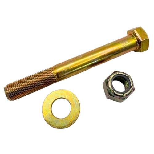 1/2"-20 x 4 Grade 8 Bolts (4-Pack) – Heavy-Duty Hex Bolts with Flat Washers & Nylon Lock Nuts – High-Strength SAE J429 Anti-Vibration 4.0" UNF Fine Thread