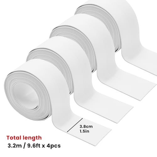 SNAIL GARDEN 4 Rolls White Sealant Caulk Strip,Upgraded Non-Trace Caulk Tape,Self Adhesive Caulking Tape for Toilet Base,Bathroom, Bathtub, Kitchen,Wall Floor(3.2M×3.8CM)