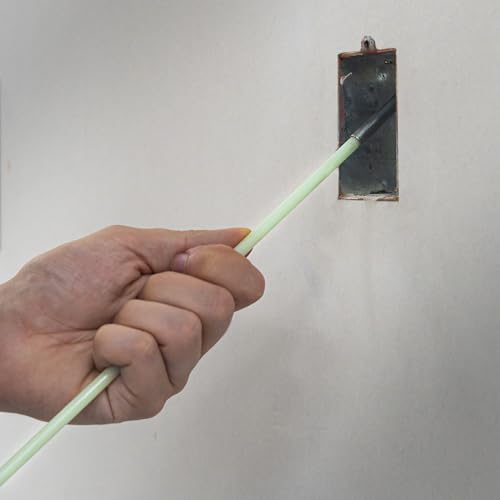 Gardner Bender FTX-15GL Glo Fish 15 ft, Luminescent Glow-in-the-Dark Fiberglass Fish Sticks, Bullet Nose and Hook End, 5 Interlocking 3 ft Sticks, White 15' Glo in the Dark