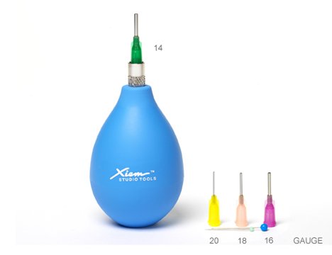 Xiem Tools USA Precision Applicator, 3oz Bulb with 4 Interchangeable Tips for Detailing, Writing, Decorating on Clay (PAS3OZ-10063)