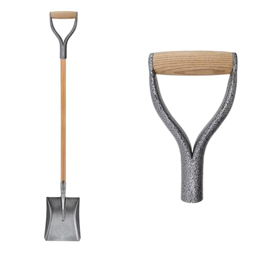 HEVSTIL 2Pk Silver Shovel D Grip Handle, Replacement for Digging Tools
