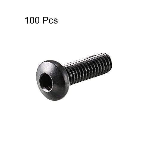 uxcell M2.5x8mm Thread Button Head Hex Socket Cap Screw Bolt 100pcs (Pack of 4) M2.5 (Pack of 4)