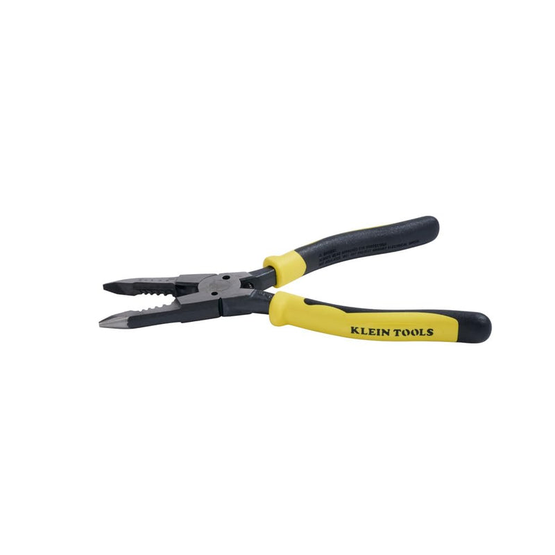 Klein Tools J206-8C Long Nose All-Purpose Spring Loaded Pliers, Made in USA, Forged Steel with Dual Material Journeyman Handles